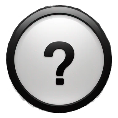 white background with black and white border and a question mark in the middle sticker