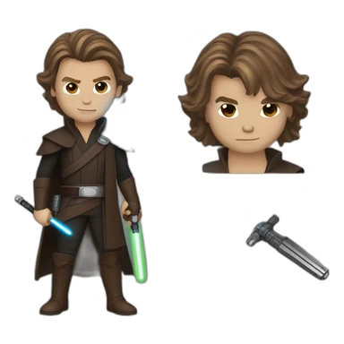 anakin with scar and lightsaber sticker