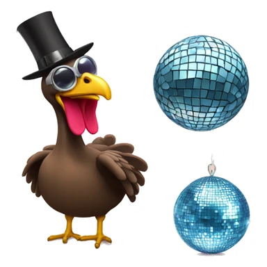 Turkey and a disco ball sticker