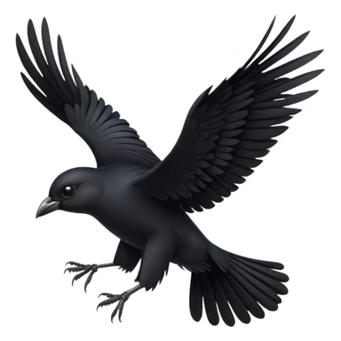 black bird in flight sticker