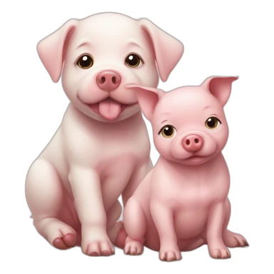 pig and dog baby sticker