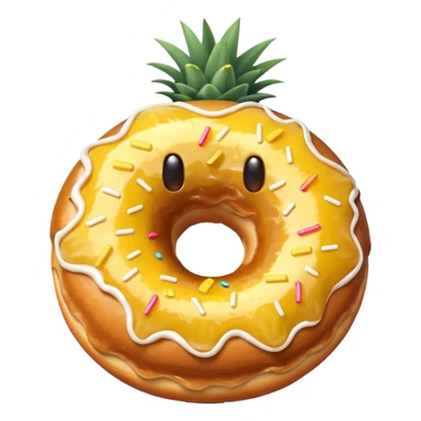 Donut with pineapple (filled with pineapple) donut without hole  sticker
