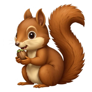 Long toothed squirrel swallows acorn, sleep sticker