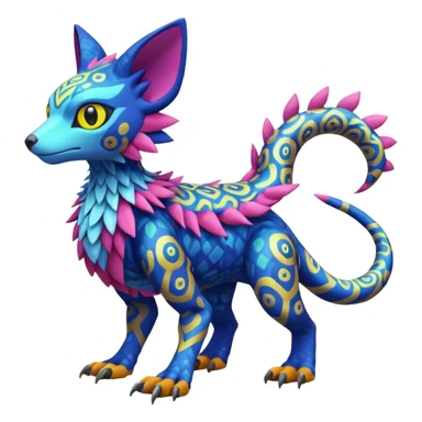  colorful modern Fakémon-Digimon-Trico-Vernid-creature (full body) sticker