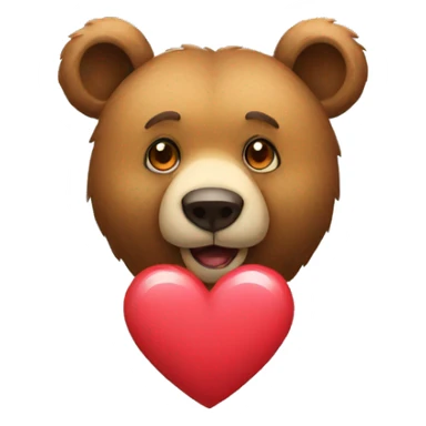 A bear with a heart on its neck sticker