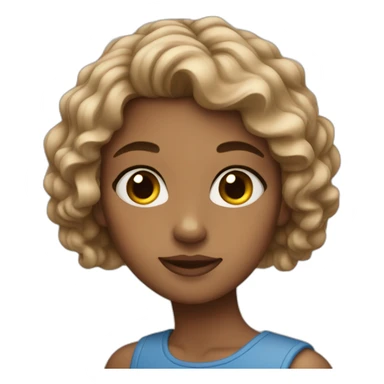 Girl brun hair and blues eyes sticker