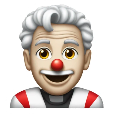 A clown driving a Haas F1 car sticker