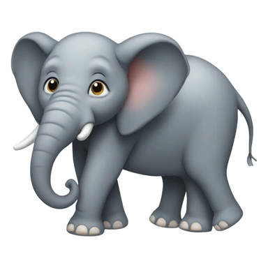 Elephant with 3 trunks sticker
