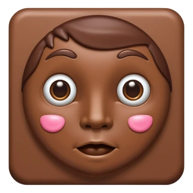 A chocolate with a tie and facial features sticker