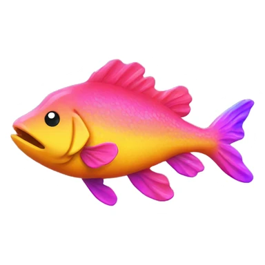 Neon paint splotched big fish  sticker