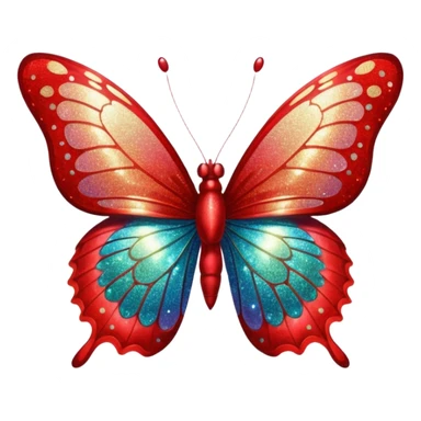 red glitter butterfly sticker