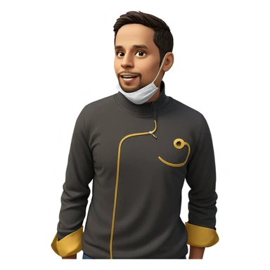 masked boy in outdoor setting sticker