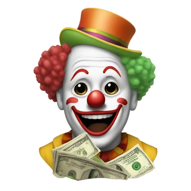Clown with money sticker