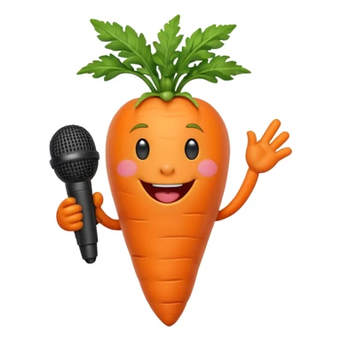 singing carrot with microphone sticker
