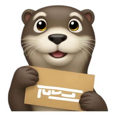 otter holding a sign with the text SUB sticker