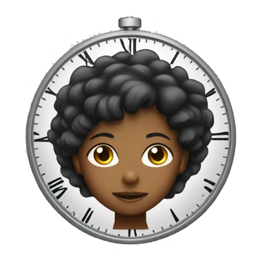 clock with a black girl sticker