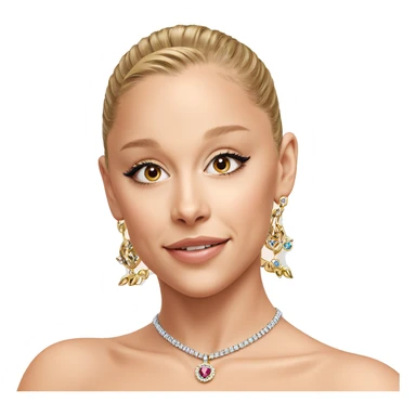 smiling girl in jewelry portrait sticker