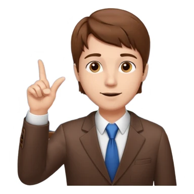 mach mir einen Trader der an der Börse arbeitet der so mit dem Finger nach oben zeigt. Mit braunen haaren sticker