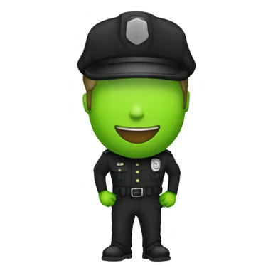 Agente de trânsito usando farda verde limão com calça preta sticker