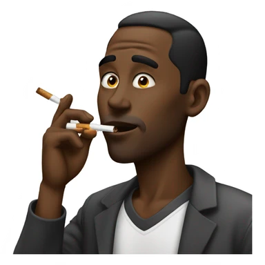 Black man smoking a black and mild sticker