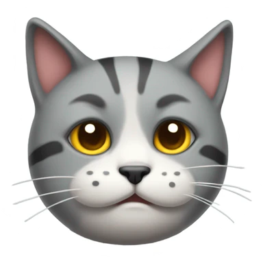 painted cat with sad face and a thermometer in its mouth sticker