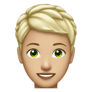 Blond woman pixie cut green eyes athletic sticker