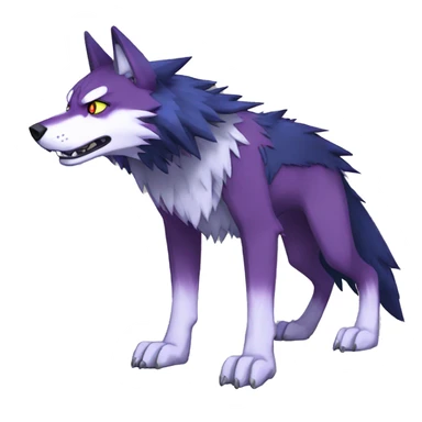 Edgy Colorful Digimon-Fakemon-Wolf full body sticker