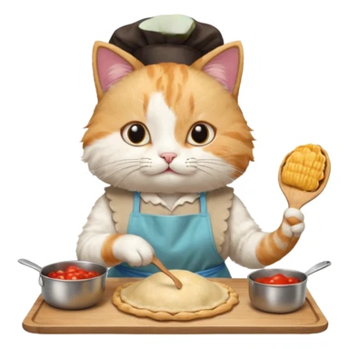 A cat making empanadas sticker