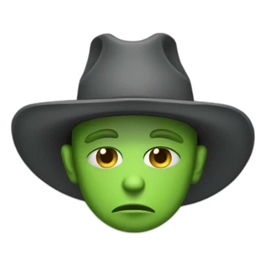 A sad alien cowboy sticker