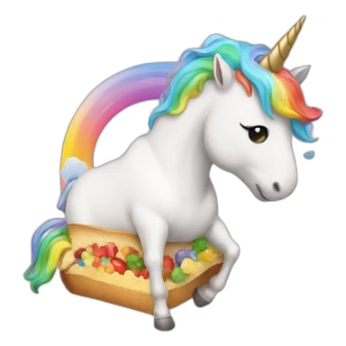 unicorn eating a rainbow sticker
