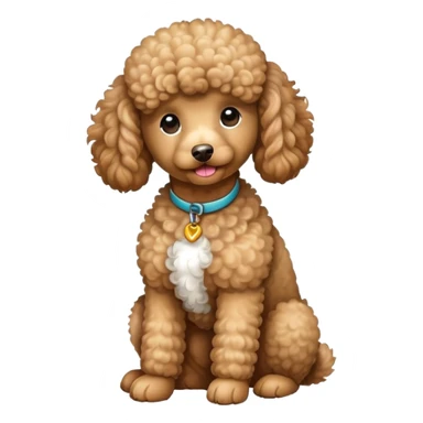 Small Light Brown Poodle Sitting sticker