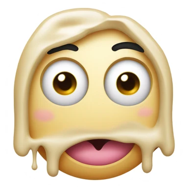 Drooling face with condensed milk flowing out sticker