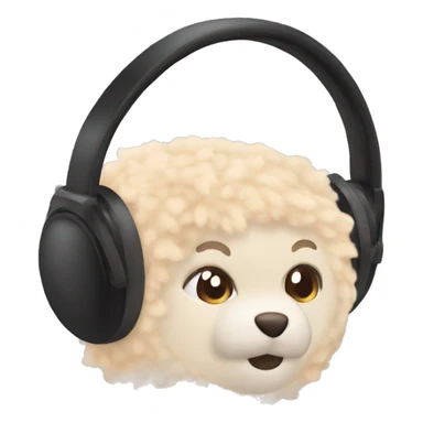 beige fur earmuffs sticker