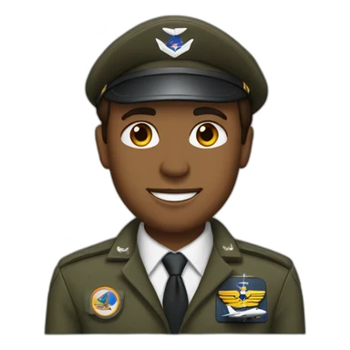Brown Airforce pilot with jet in background sticker