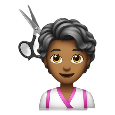 hairdresser with scissors sticker