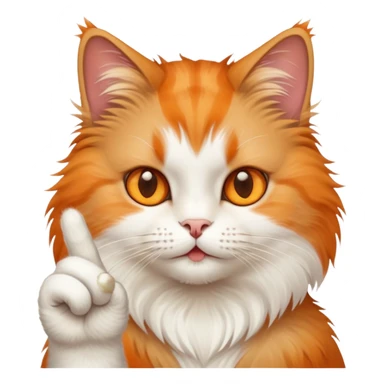 Cat holding up middle finger sticker