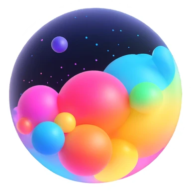 Floating multicolor orb with a soft glow — a little futuristic, particles. sticker