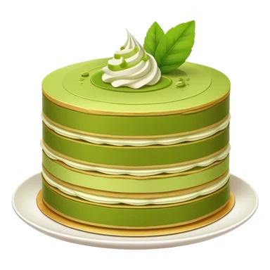 Matcha crepe cake with thin green tea layers sticker