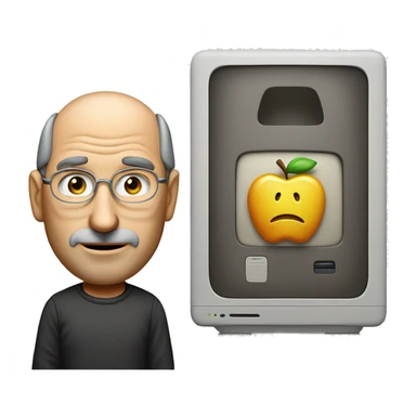 Steve Jobs with Macintosh sticker