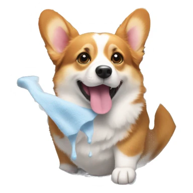 corgi in a washing machine sticker