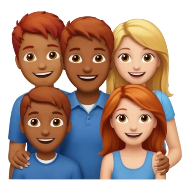 4 inclusive friends (3 girls and 1 man) laughing : 1 man must be brown, 1 girl have to have red hair, an other one must have blond hair and the last one is brown and have brown hair sticker