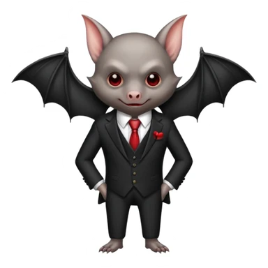 Vampire bat wearing suit sticker