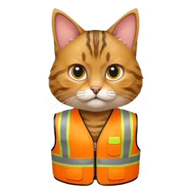 tabby cat in hi-vis clothing facing right sticker