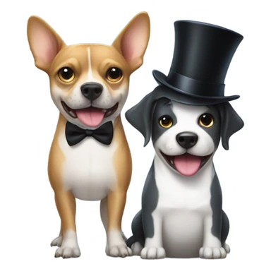 Shark and a dog in tuxedos and top hats sticker
