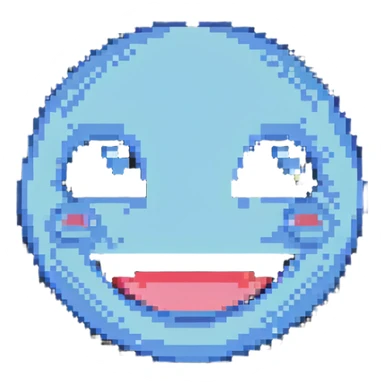 tear smile face pixel art style sticker