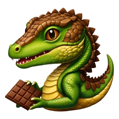 Reptile  eating chocolate sticker