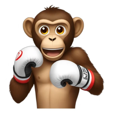 A monkey with boxing gloves sticker
