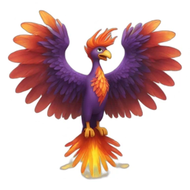 Phoenix mit einem Herz im mund sticker