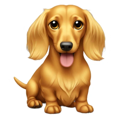 Yellow colored dachshund with long hair sticker