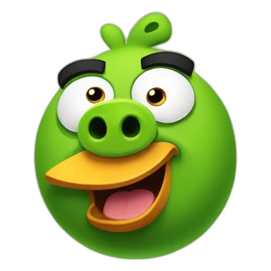 The green pig from Angry Birds rules the birds sticker